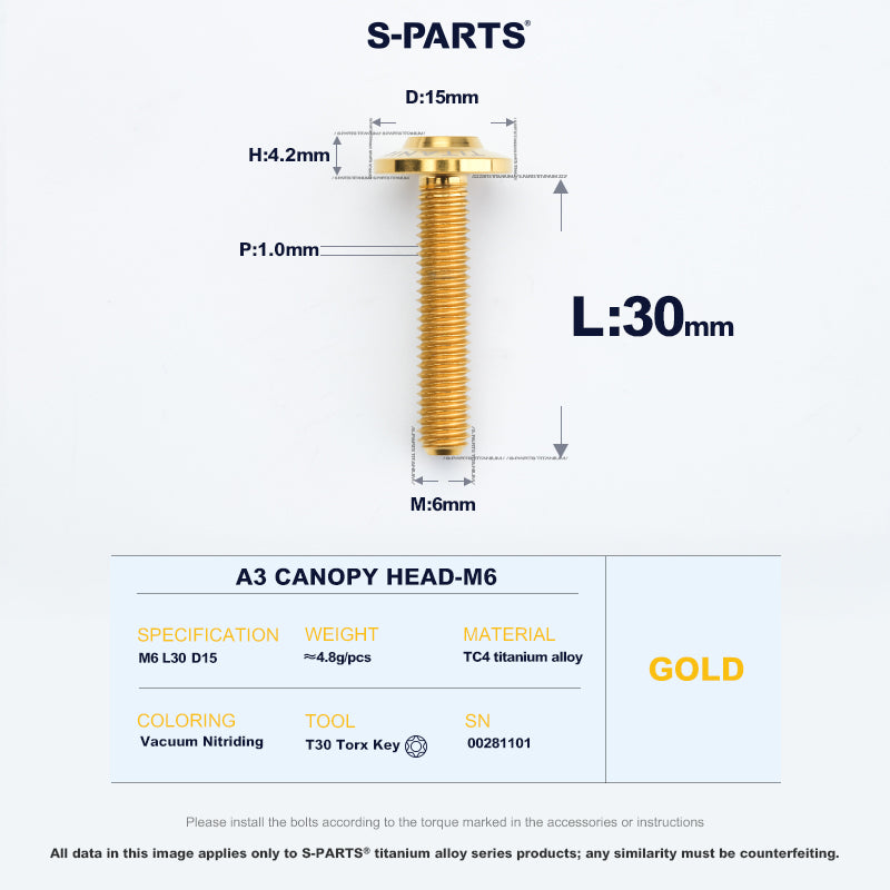A3 Canopy Head M6 D15