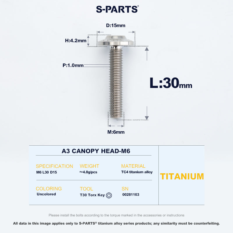 A3 Canopy Head M6 D15