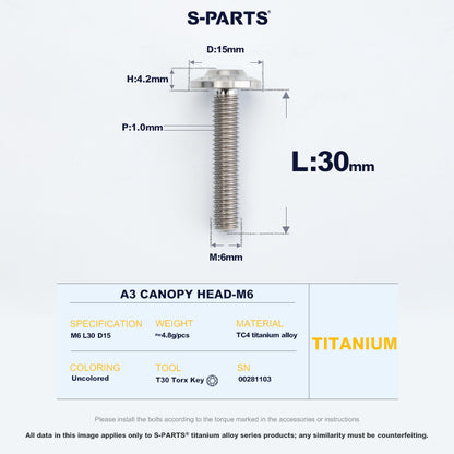 A3 Canopy Head M6 D15