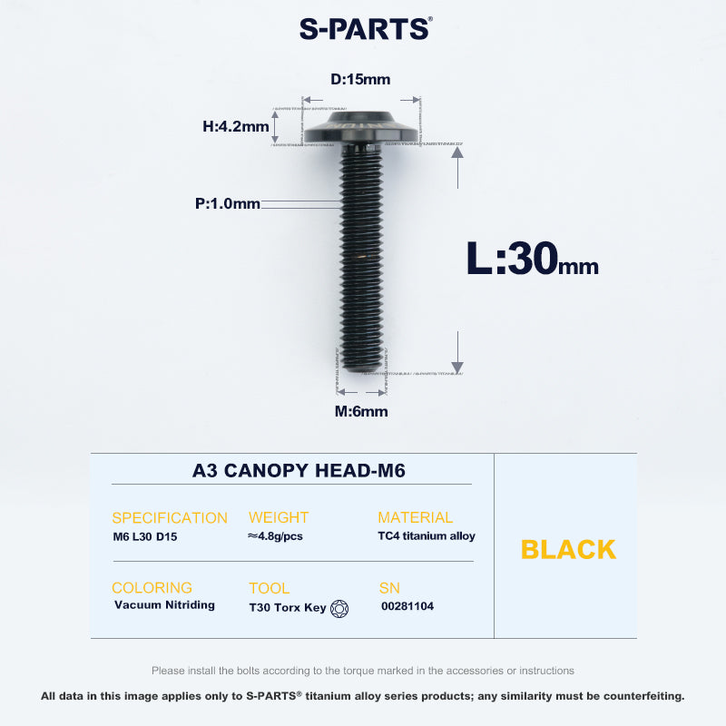 A3 Canopy Head M6 D15