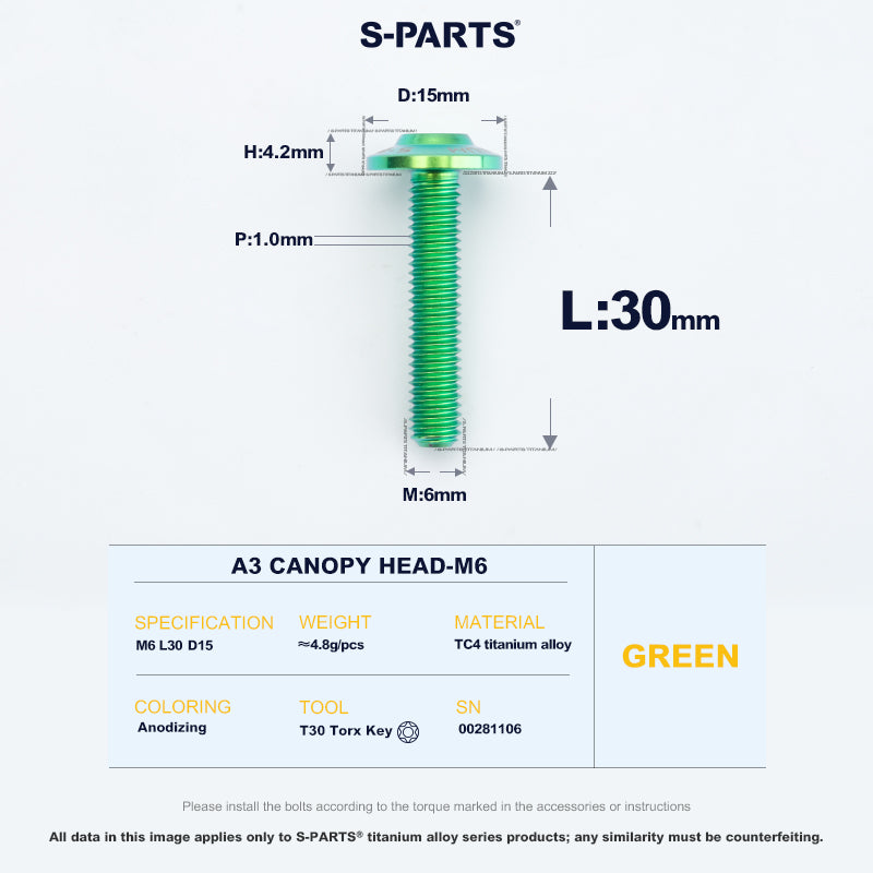 A3 Canopy Head M6 D15