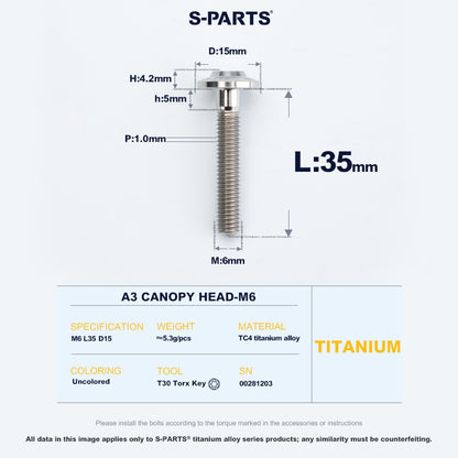 A3 Canopy Head M6 D15