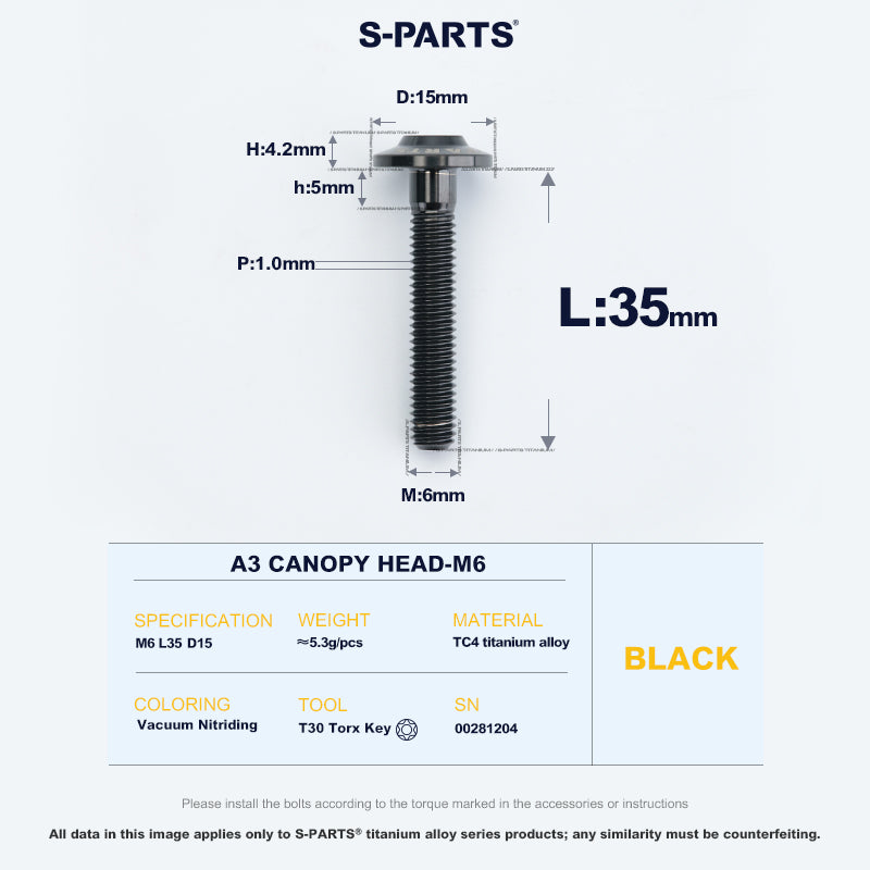 A3 Canopy Head M6 D15