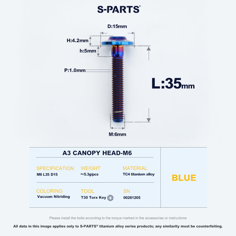 A3 Canopy Head M6 D15
