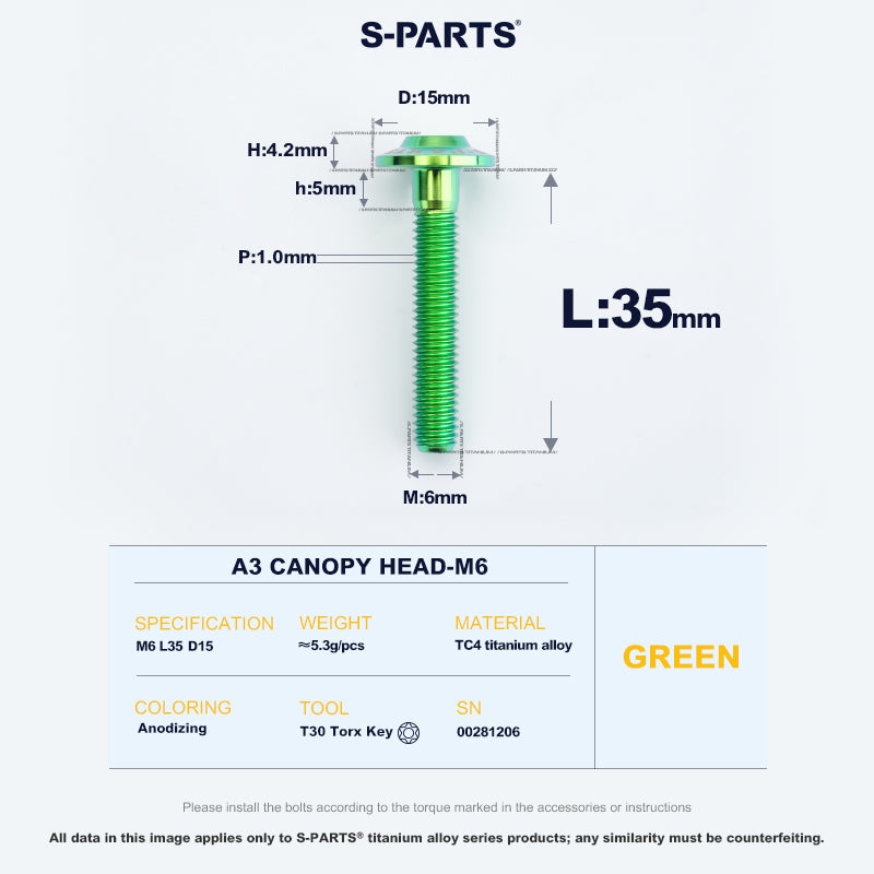 A3 Canopy Head M6 D15