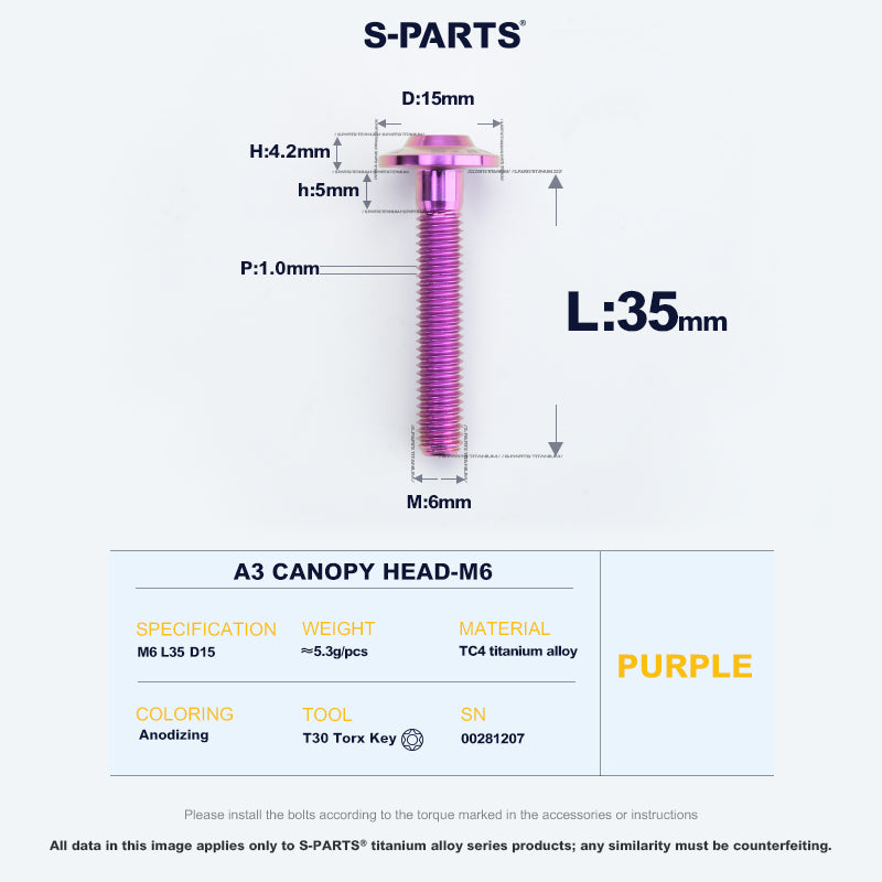 A3 Canopy Head M6 D15