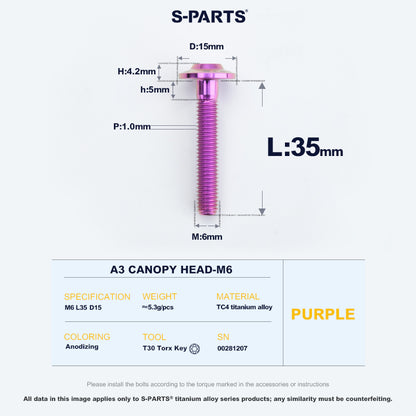 A3 Canopy Head M6 D15