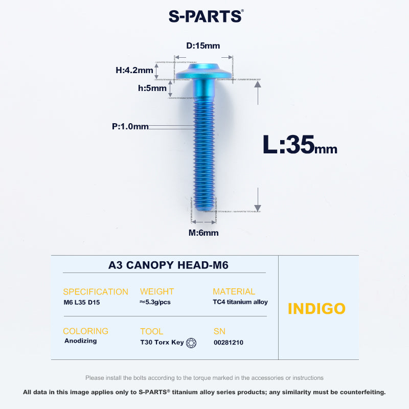 A3 Canopy Head M6 D15