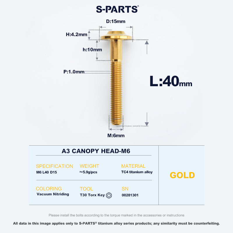 A3 Canopy Head M6 D15