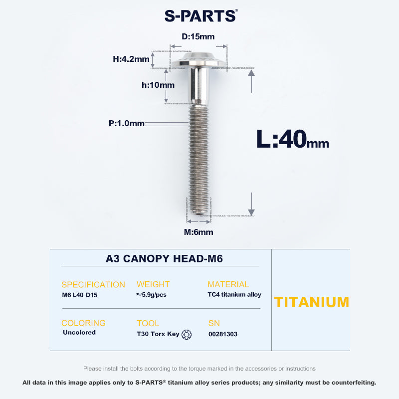 A3 Canopy Head M6 D15