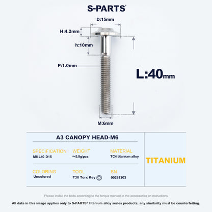 A3 Canopy Head M6 D15