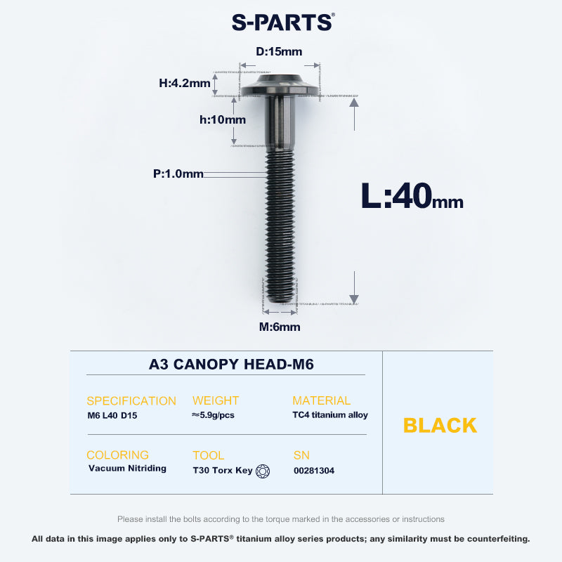 A3 Canopy Head M6 D15
