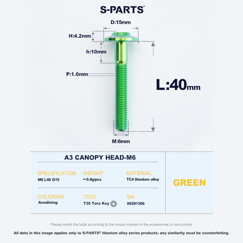 A3 Canopy Head M6 D15