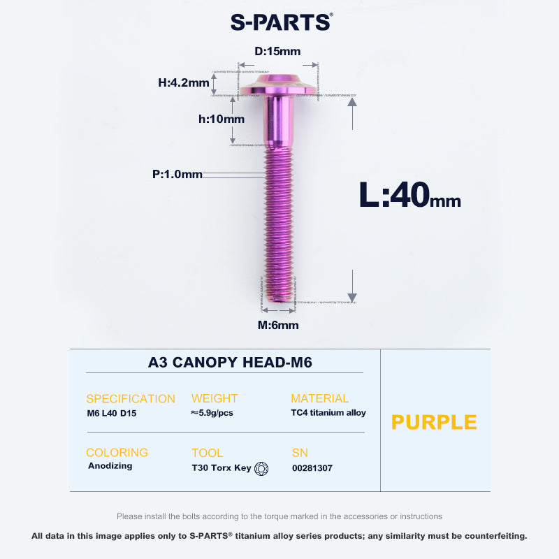 A3 Canopy Head M6 D15
