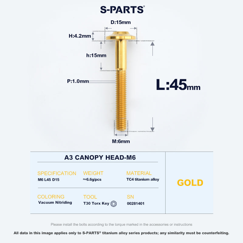 A3 Canopy Head M6 D15