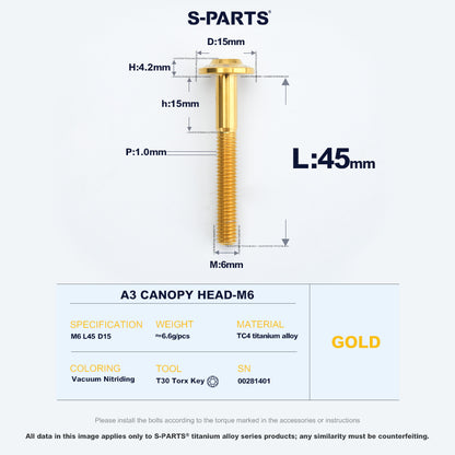 A3 Canopy Head M6 D15