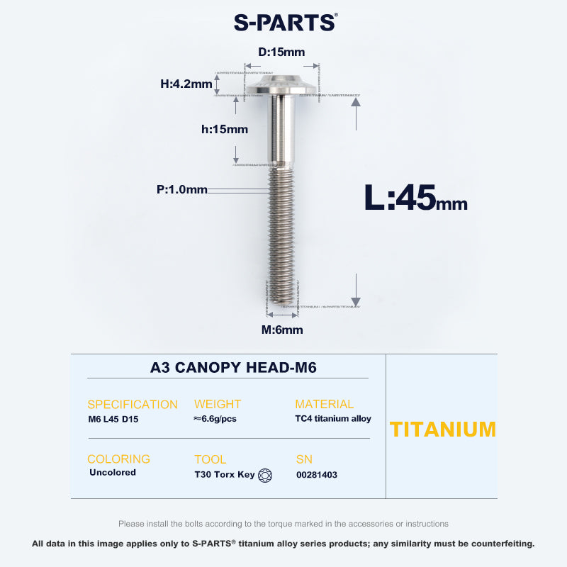 A3 Canopy Head M6 D15
