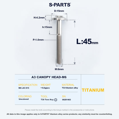 A3 Canopy Head M6 D15