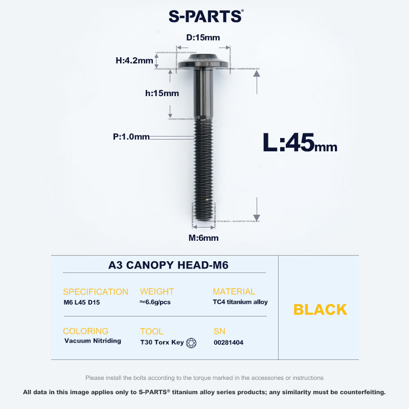 A3 Canopy Head M6 D15