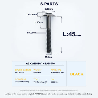 A3 Canopy Head M6 D15