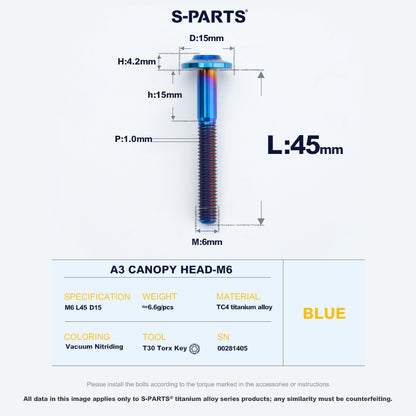 A3 Canopy Head M6 D15