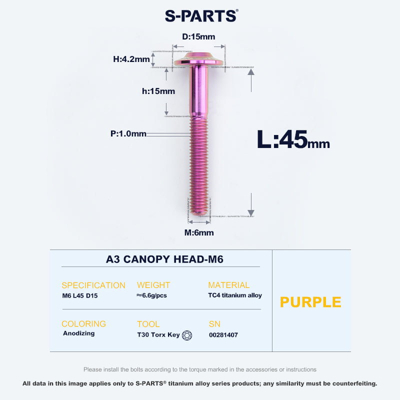 A3 Canopy Head M6 D15