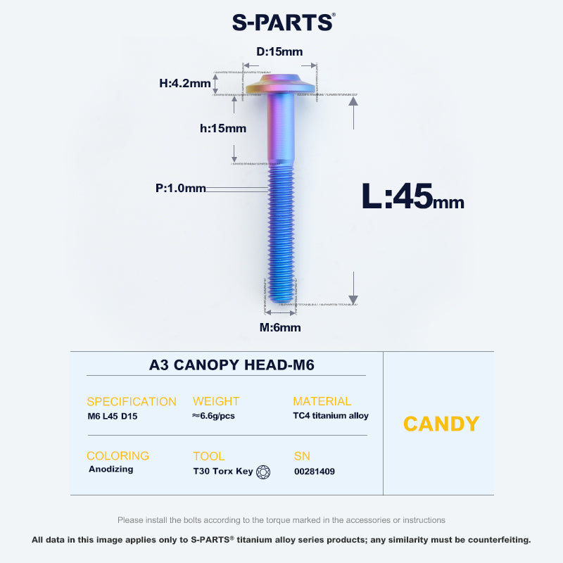 A3 Canopy Head M6 D15
