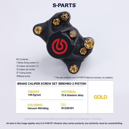 Brake Caliper Bolt Kit For BREMBO 2 Piston