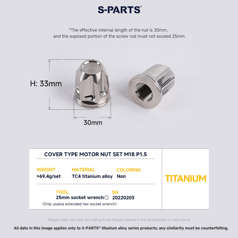 Cover Type Motor Nut Set