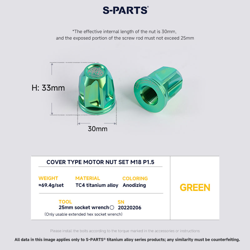 Cover Type Motor Nut Set