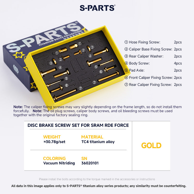 Disc Brake Screw Set for SRAM RED FORCE