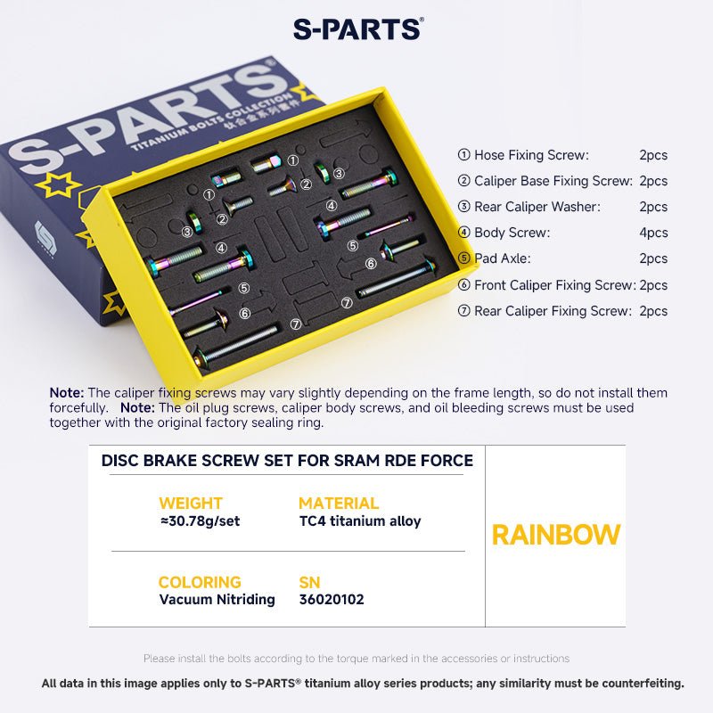 Disc Brake Screw Set for SRAM RED FORCE