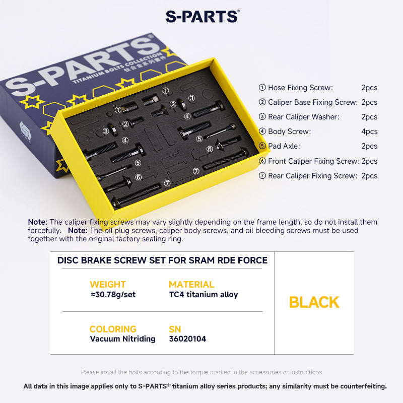 Disc Brake Screw Set for SRAM RED FORCE