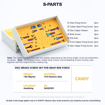 Disc Brake Screw Set for SRAM RED FORCE
