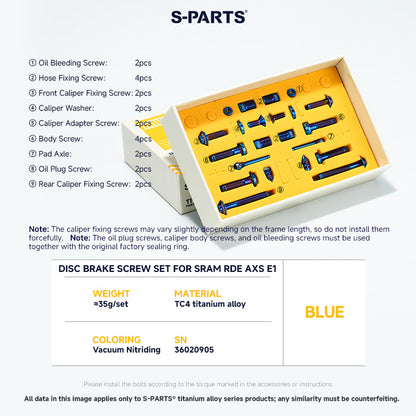 Disc Brake Screw Set For SRAM RDE AXS E1